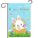 View WEBSUN Happy Easter Day Garden Flag Double Sided 12 x 18 Inch, Polyester Easter Garden Flag for Outdoor Yard & Home Decorations - 