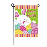 View LHSION Happy Easter Bunny Garden Flag 12.5 x 18 Inch Decorative Double Sided Flag for Spring Easter Decoration - 