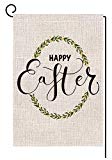 View BLKWHT Happy Easter Egg Garden Flag Vertical Double Sided 12 x 18 Inch Spring Yard Decor - 