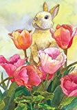 View Toland Home Garden Bunny Tulip 28 x 40 Inch Decorative Spring Easter Cute Rabbit Flower House Flag - 