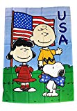 View PATRIOTIC SNOOPY AND THE PEANUTS GANG USA HOUSE FLAG~SIZE 28"x40" - 