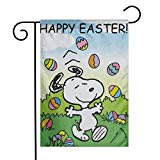 View Criss Snoopy Happy Easter Garden Flag Perfect Decor for Outdoor Yard Porch Patio Farmhouse Lawn, 12 X 18 Inch - 