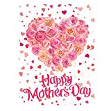 View Wamika Happy Mother's Day Pink Red Rose Flower Double Sided House Flag Garden Banner 28" x 40", Best Mom Love Flowers Heart Mother Day Garden Flags for Anniversary Yard Outdoor Decoration - 