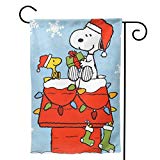 View Snoopy Christmas Socks Double Sided Outdoor Flag - 