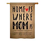 View Ornament Collection H192066-P3 Home is Where Mom Summer Mother's Day Impressions Decorative Vertical 28" x 40" House Flag - 