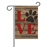 View HOOSUNFlagrbfa Unisex Love Dog Paw Print Home Garden Flag Vertical Double Sided Yard Outdoor Decorative - 