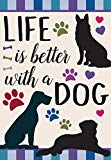 View Eastif Life is Better with a Dog Double Sided Garden Flag (Blue) - 