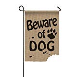 View Evergreen Beware of Dog Double-Sided Burlap Garden Flag- 12.5"W x 18"H - 
