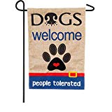 View Dogs Welcome People Tolerated Garden Burlap Flag - 13 x 1 x 18 Inches - 
