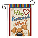 View Briarwood Lane Who Rescued Who? Dogs Garden Flag Puppy Pooch 12.5" x 18" - 