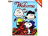 View Peanuts Fall Welcome House Flag 28" x 40"  - 