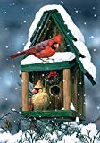 View Toland Home Garden Cardinals In Snow 28 x 40 Inch Decorative Winter Bird Birdhouse Snowflake House Flag - 100558 - 