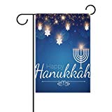 View Cooper girl Happy Hanukkah Stars Garden Flag Yard Banner Polyester for Home Flower Pot Outdoor Decor 12X18 Inch - 