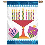 View Glad Grace Hanukkah Candle Chanukah Decor Christmas Patio Garden Flags Semi Transparent Polyester Fiber Stand 12.5 x 18 inch Banners - 