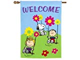 View Jetmax Spring Peanuts Welcome House Flag 28" X 40" Snoopy 44411 - 
