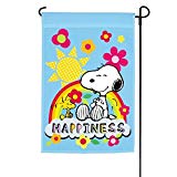 View Peanuts Flag HAPPINESS Garden Size 12" x 18" - 