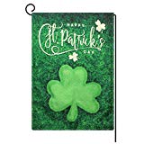 View Lefeternve St. Patrick's Day Flags, Garden Houses Decoration Flags,Beautiful Irish Green Shamrocks St. Patrick's Day Double Sided Yard Flag 12.5 x 18 Inch - 
