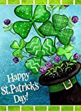 View Furiaz Happy St Patrick's Day Garden Flag, Green Shamrock Decorative House Yard Outdoor Flag Lucky Clovers Top Hat Sign, Burlap Spring Outside Decorations Irish Holiday Home Decor Flag 12 x 18 - 