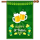 View BOUTIQUE_GOODS Happy St Patricks Day Flag Double Sided Shamrocks St Patrick's Day Flag 28" x 40" - 