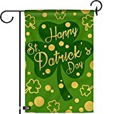 View TecUnite St. Patrick's Day Clover Shamrock Garden Flag Double Sided Printing Garden Flags Party Decorations 12 by 18 Inch (Style 2) - 